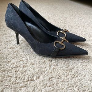 Vintage Gucci Tom Ford GG Supreme Monogram
Canvas Horsebit Heels